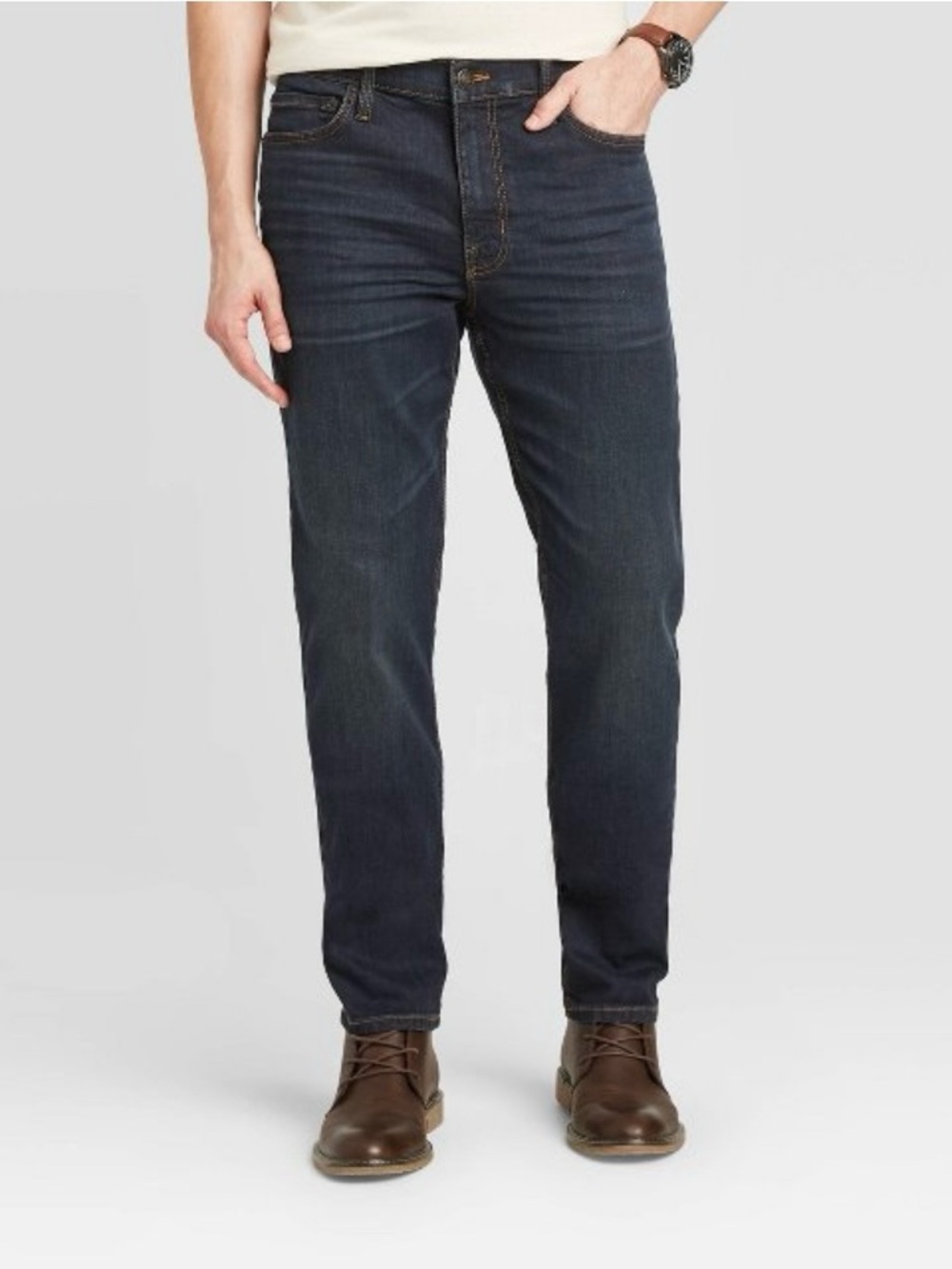 Goodfellow & Co Slim Fit Khaki Tan Stretch Denim Mid Rise Jeans Mens 28x30 GUC